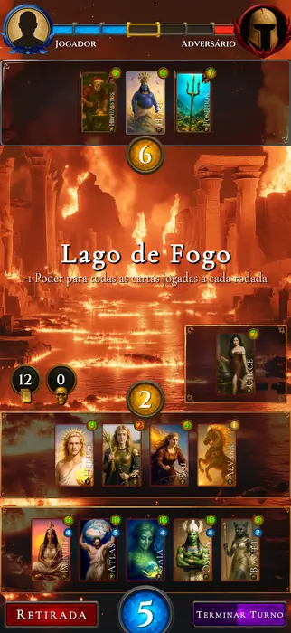 Mythos: duelo de cartas no Lago de Fogo